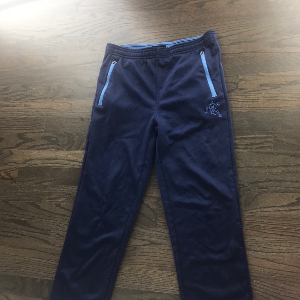 Blue and Navy Blue sweat pants. 100% Polyester.